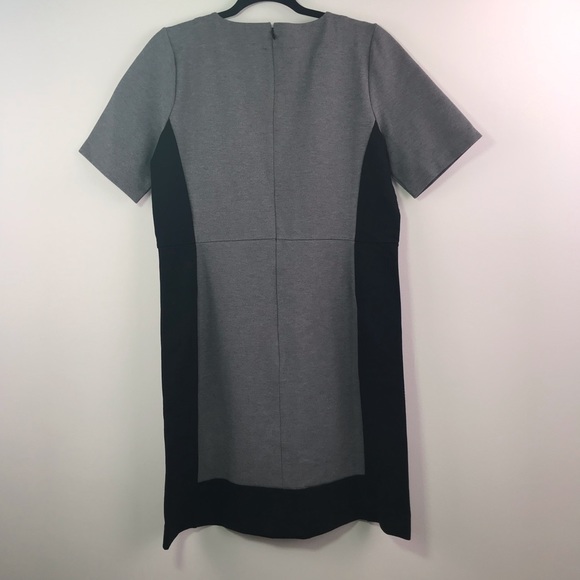 J. Crew Grey Black Color Block Zip Back Dress - Picture 6 of 8